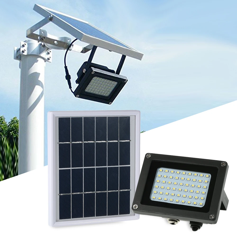 

Solar Powered Floodlight 54 LED Solar Lights IP65 Waterproof Outdoor Security Lights with Bracket for Home, Garden, Lawn