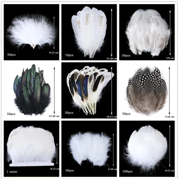 

White Black Plums Fly Tying Material Goose Turkey Rooster Feathers for jewelry Hat decoration Accessories crafts