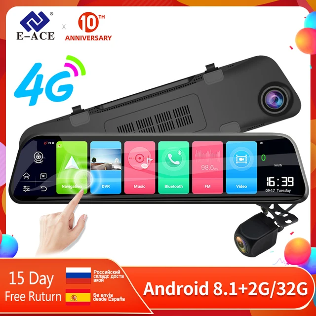 $US $93.07 E-ACE D14 Car Dvr 12 Inch 4G Android Rear View Mirror GPS Navigation Mirror dvr Car Camera Dash Cam