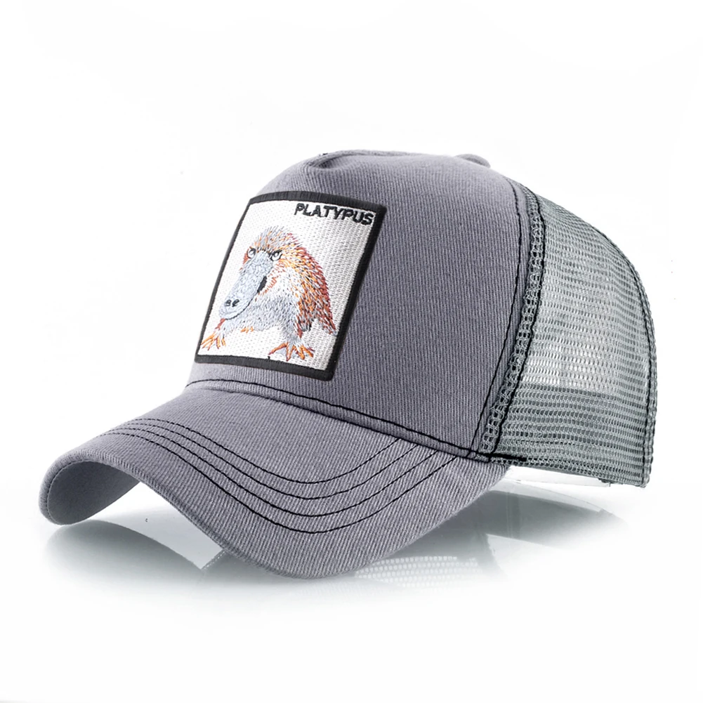 Snapback Baseball Cap Mit Schnabeltier Stickerei Patch Atmungsaktive Mesh Trucker Caps Männer Frauen Outdoor Casual Visier Hut Einstellbar – Detail 19