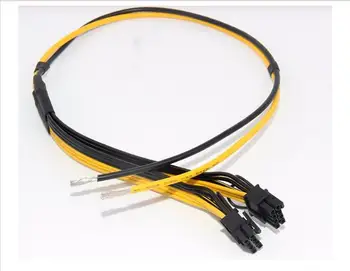 

Dual PCIe PCI-E Graphics Video Card 8pin 6+2pin DIY Splitter Power Cable Cord for Bitcoin Litecoin RIG Miner 12AWG+16AWG
