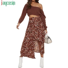 Длинная пляжная Женская юбка, свободная, высокая талия, раскол, цветочный принт, Пляжная повседневная юбка размера плюс, летняя, дышащая, модная, Женская юбка