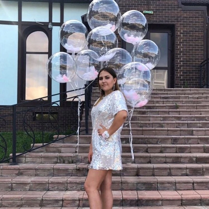 5pcs 12''-36'' Clear Bubble Balloon Transparent Helium Inflatable Globes Wedding Birthday Party Baby Shower Decoration Christmas
