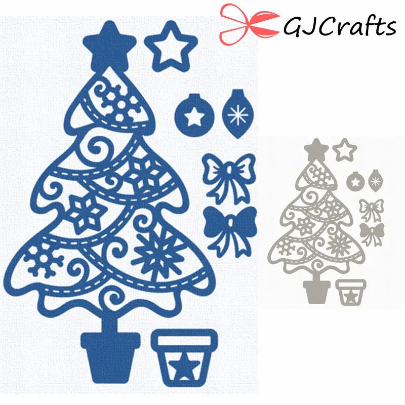 GJCrafts Рождественская елка металлические режущие штампы Скрапбукинг ремесленные штампы трафарет альбомная открытка с тиснением для изготовления штампов новые штампы