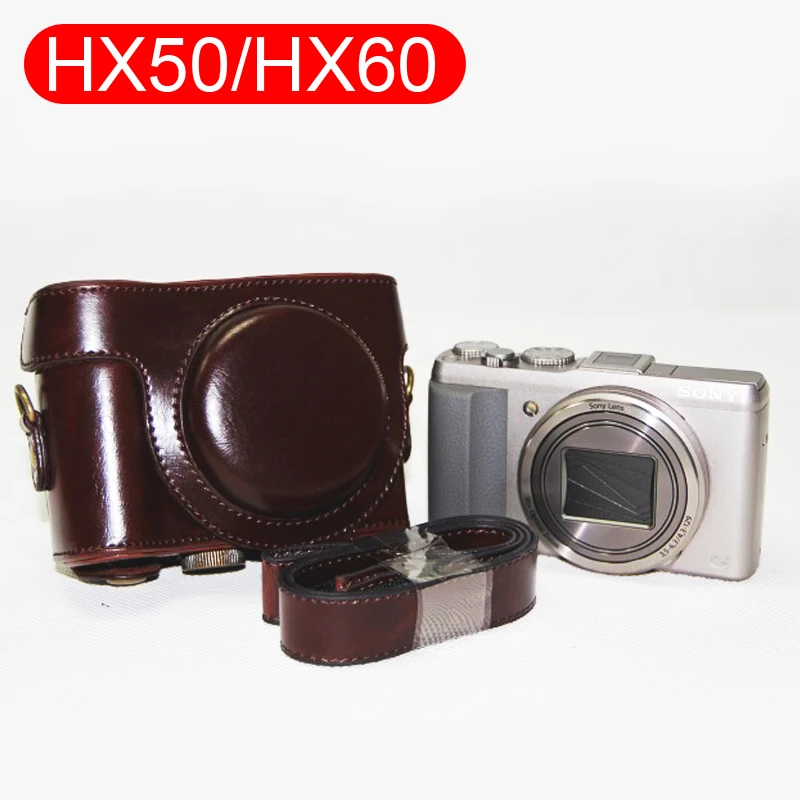 leather camera bag Leather camera case bag Grip Strap For Sony DSC-HX90V HX90 HX50 HX60 WX500 leather camera bag Bags & Cases