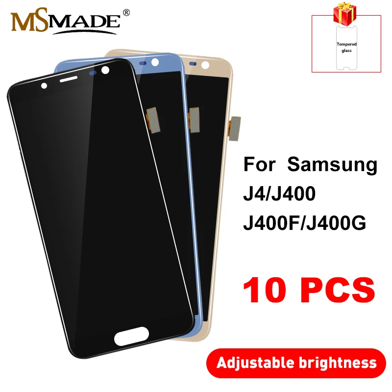10 шт. для samsung Galaxy J4 J400 SM-J400F J400H J400G ЖК-дисплей с сенсорным экраном дигитайзер сборка деталей регулировка яркости