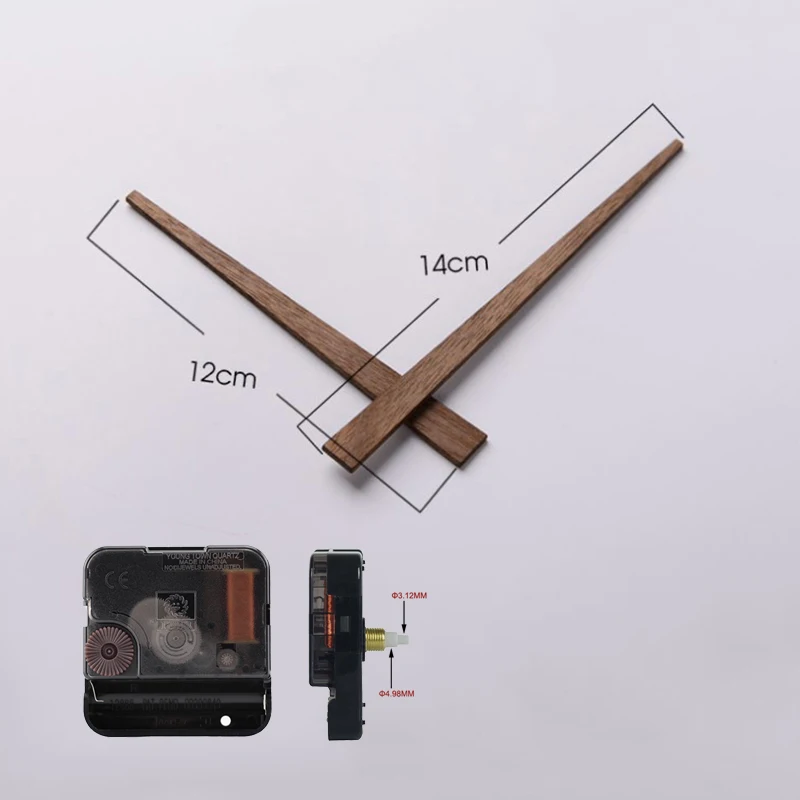 Clock Movement with Wooden Hands for 3D Wall Clock Step Mechanism часы настенные Walnut Wood Needle Quartz Clock Replace Parts 