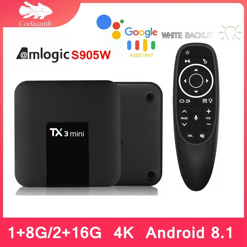 TX3 мини приставка для ТВ Android 8 1 Amlogic S905W двухъядерный процессор Wi Fi с BT Smart tv H.265 4K