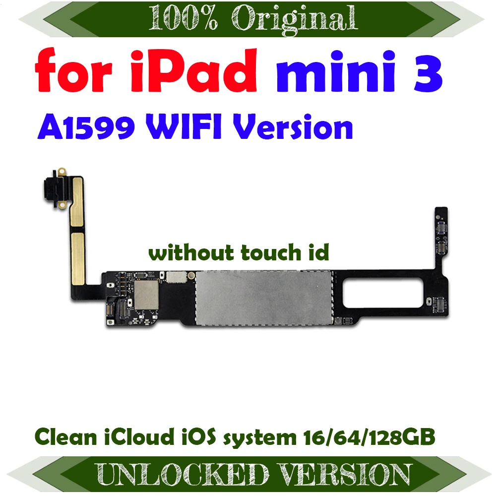 Материнская плата для iPad mini 3 128 ГБ чистая iCloud iOS разблокированная A1599 материнская