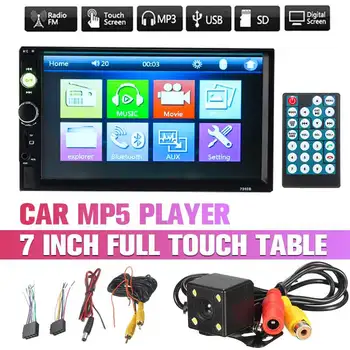 

Preofessional 2 Din Car Radio Multimedia Player bluetooth 7" HD Touch Screen Stereo FM Audio Stereo MP5 Player SD USB+Camera