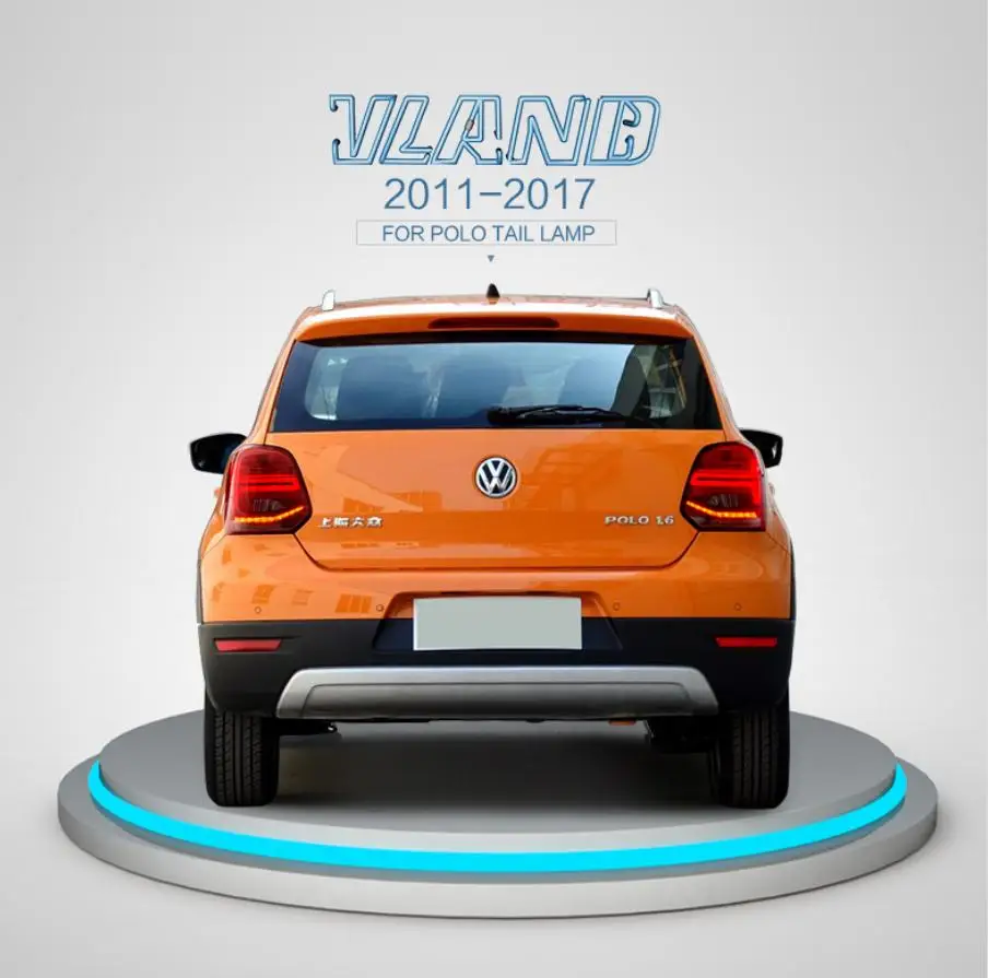 VLAND завод для задний габаритный фонарь автомобиля для Polo задний фонарь 2011 2012 для Vento светодиодный сигнал поворота с последовательным индикатором