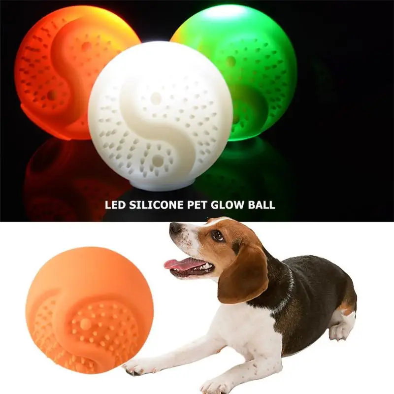 Funny Puppy LED Glow Ball Toys for Dog Cat Bite Resistance USB Charge