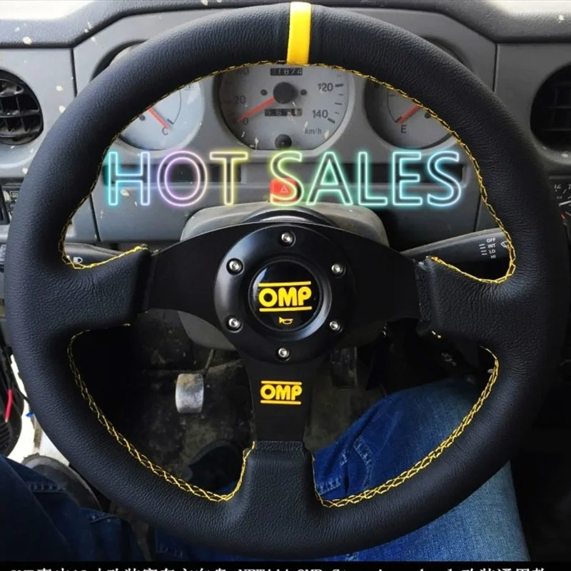 

Universal 14inch 350mm Racing Steering Wheel Auto Steering Wheel Sport leather Steering Wheel With Logo
