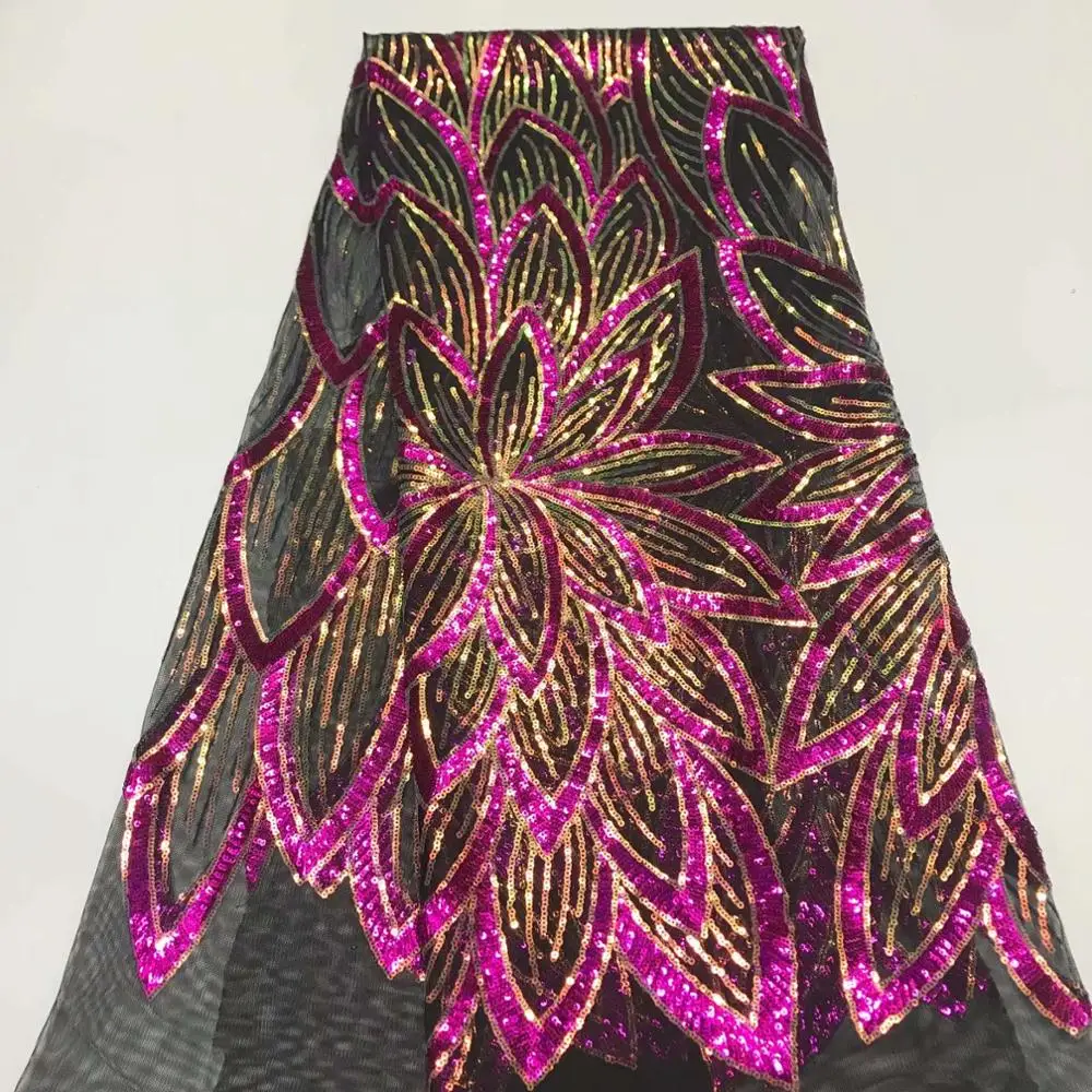 New Design African Lace Fabric High Quality French 3D Sequins Embroidered Tulle with FFJY912 | Дом и сад