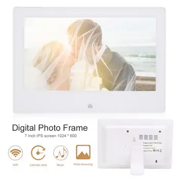 

7in Digital Photo Frame 1024x600 IPS HD Electronic Album Body Sensor Calendar Music Video Player Birthday Wedding Festival Gifts