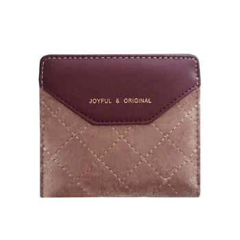 

Vintage Patchwork Women Wallet PU Leather Diamond Lattice Card Holder Female Min Slim Bifold Coin Pocket for Travel Clutch Bag