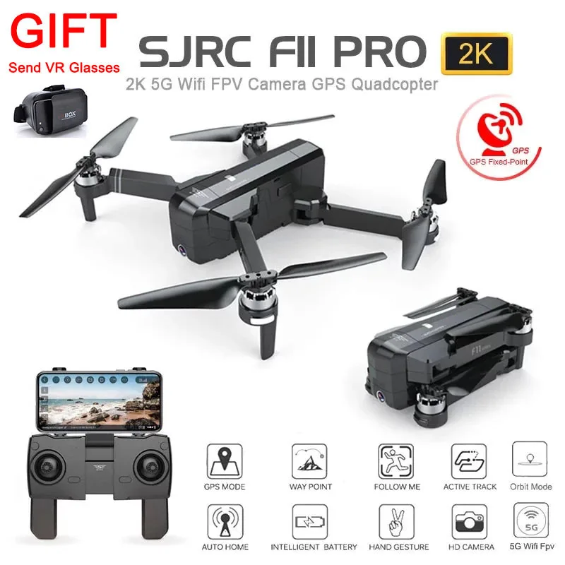 SJRC F11 PRO gps RC складной Дрон бесщеточный Квадрокоптер вертолет с Wifi FPV 1080 P/2 K HD