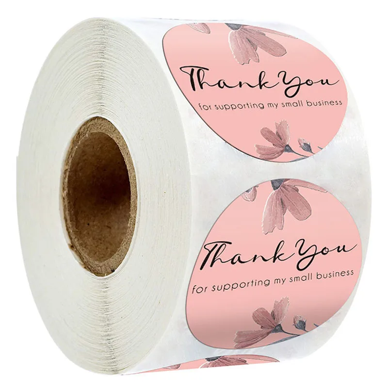 

Round "thank you" Self-Adhesive Sealing Label Roll Packaging Sticker Decoration Handmade