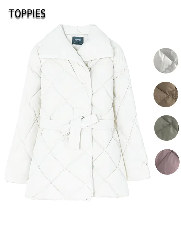Toppies – veste d'hiver pour femme, manteau, boutons couverts, parka à lacets, coton rembourré, vêtement chaud d'extérieur, poche latérale