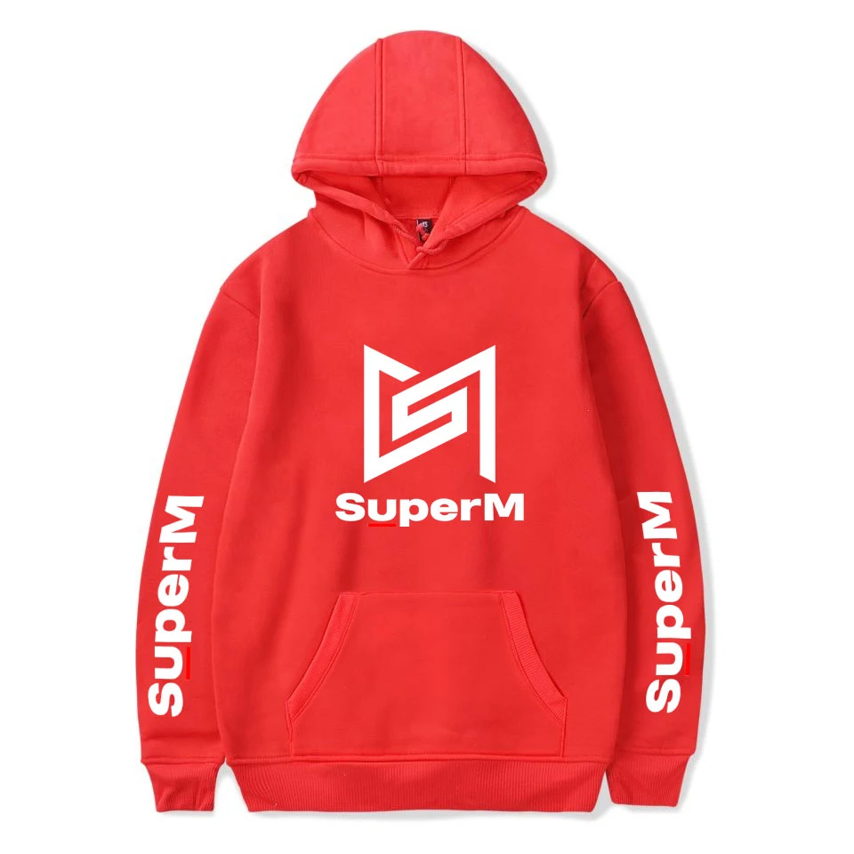 Популярная Толстовка SuperM, модная женская мужская толстовка, Осень-зима, для мальчиков и девочек, пуловер, певица, белая удобная куртка