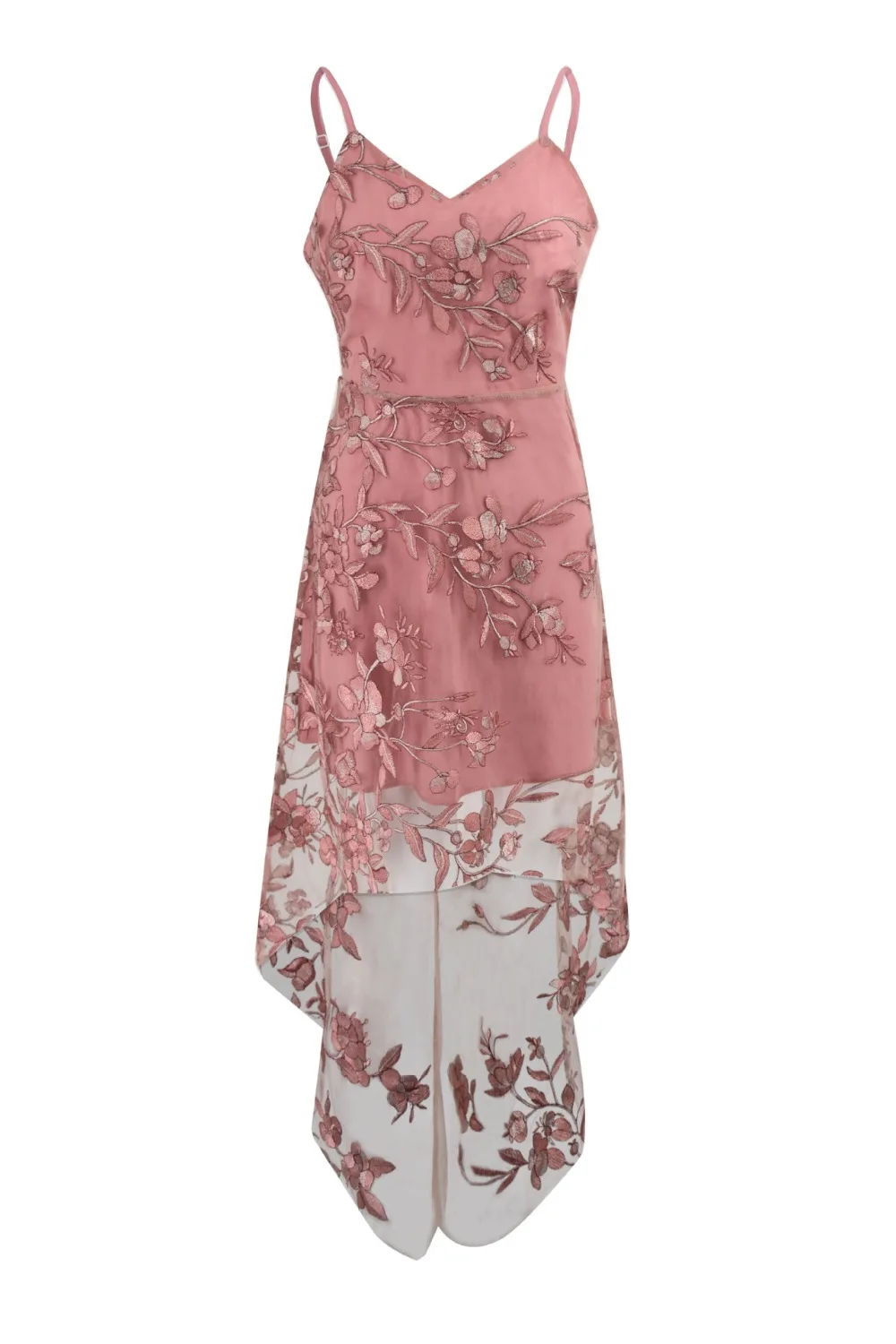 Embroidered chiffon dress