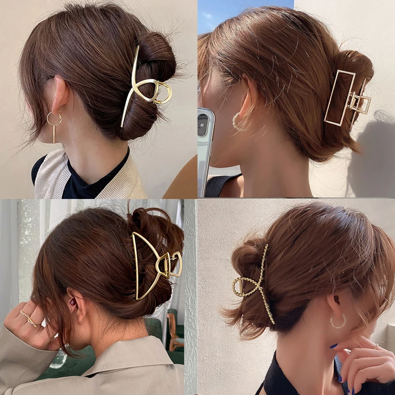 Women Geometric Hair Claw Girls Clamps Fashion Metal Hair Crab Cross Hair Clips Headband Hairpin Fashion Hair Accessories - Hair Jewelry - AliExpress - Hair Care Products