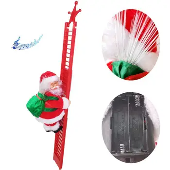 

Electric Christmas Ornaments new year ornaments Climbing Santa Claus Gifts Christmas Figurine Ornament Ladder kerst decorat D9G5