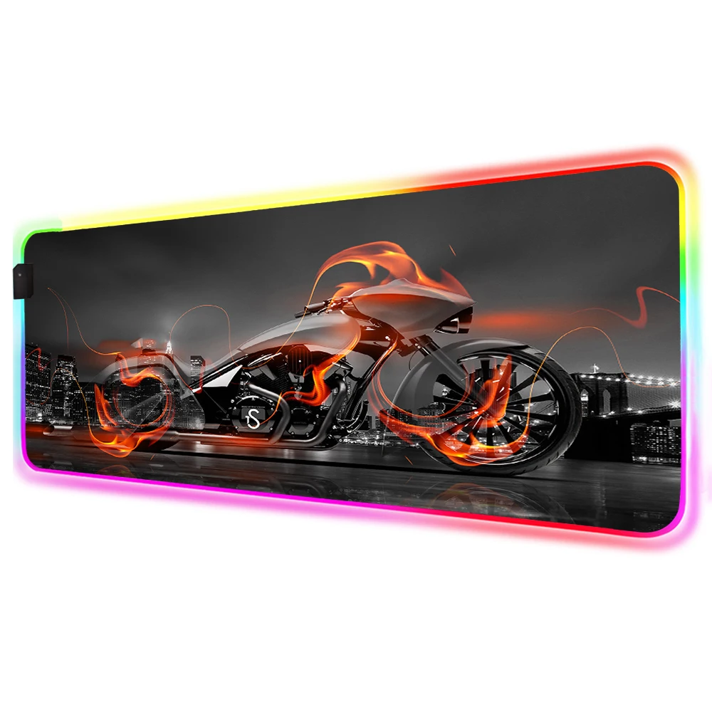 

Large Mouse Pad RGB 900x400mm Motorcycle Custom Design Non-slip Lockedge Computer LED Game LOL CSGO Most Durable Mouse Pad XxL