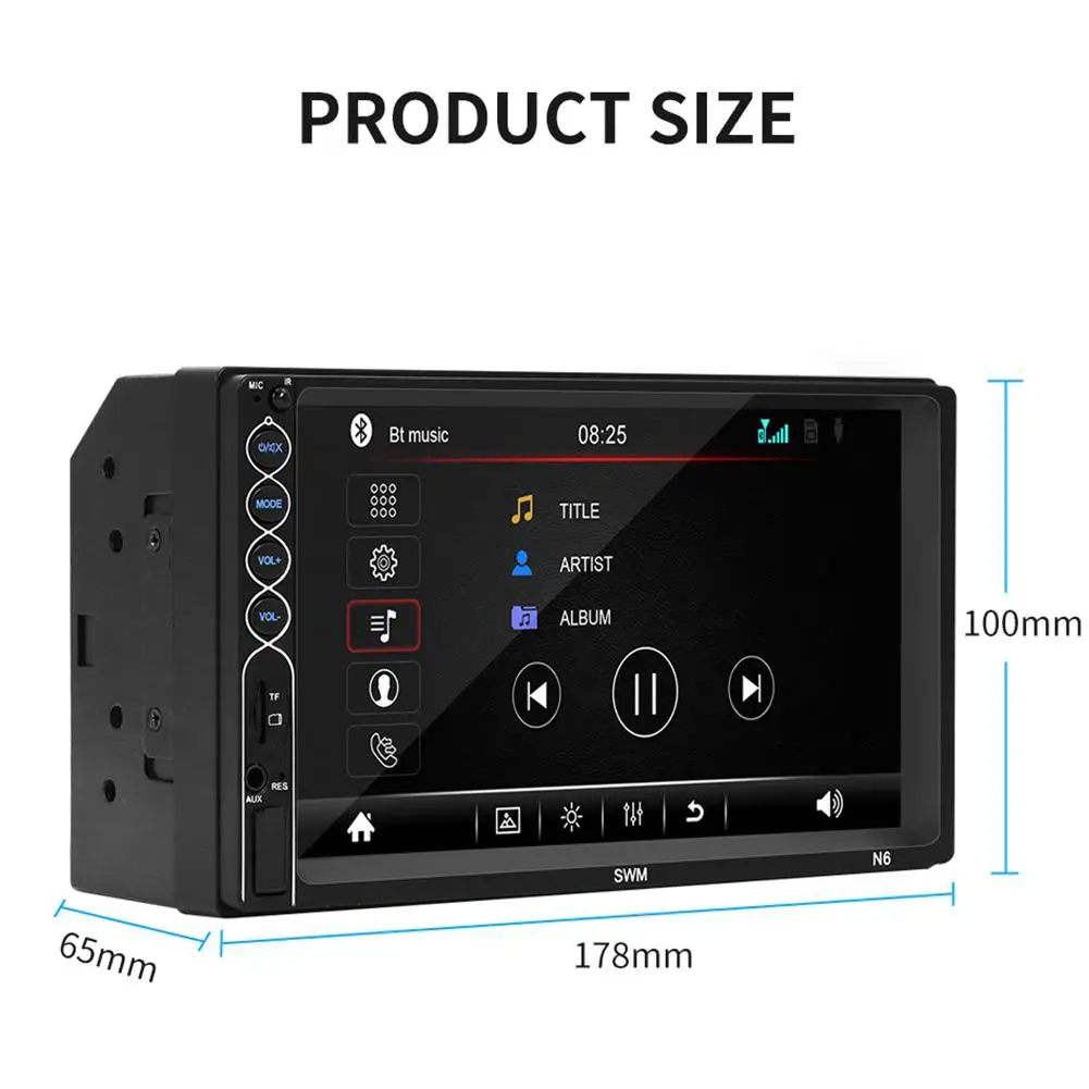 Dragonpad MP5 Авто медиаплеер USB Bluetooth аудио автомобильный Радио Multimidia MP5 12 в FM HD " экран стерео радио