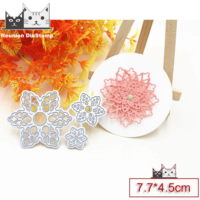 Juego de 3 uds. De troquel de combinación de flores, cuchillo nuevo, troquel de corte de Metal, papel de Arte Fino tridimensional, decoración artesanal
