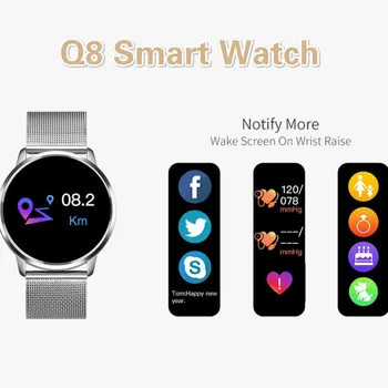

Q8 New Smart Watch Women Bracelet Watch with Sleep Monitoring Heart Rate Monitoring Fitness Bluetooth Smartwatch for IOS Andriod