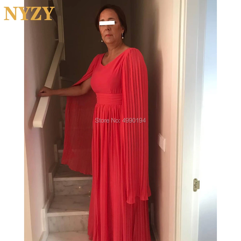 red dress with cape sleeves