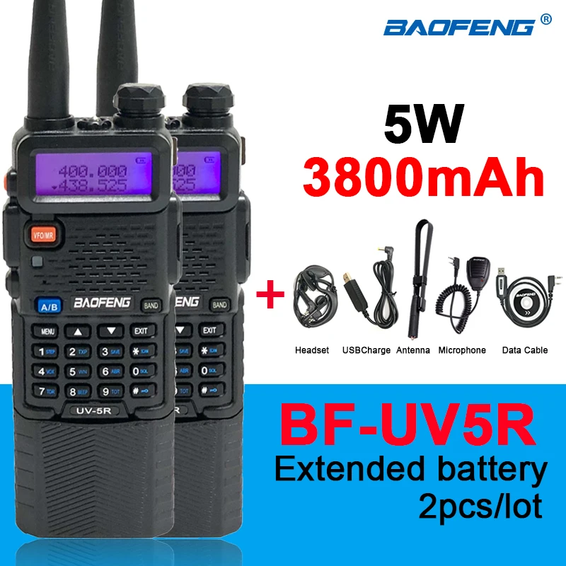 2022 baofeng UV-5R 3800 1800mahのトランシーバー10キロ長距離