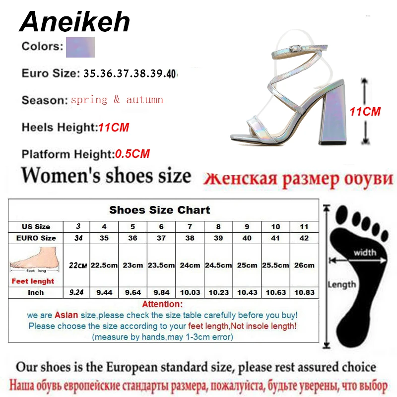 Aneikeh; коллекция года; женская обувь с серебристыми блестками; босоножки на высоком каблуке с открытым носком; летняя обувь для вечеринки и свадьбы; модельные туфли с перекрестными ремешками и пряжкой на лодыжке