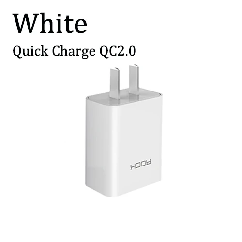 US White 2.0 ROCK Quick Charge QC3.0 USB US EU Fast Charger Universal mobile phone charger Wall USB Charger Adapter for iPhone Samsung Xiaomi - Тип штекера: US White 2.0