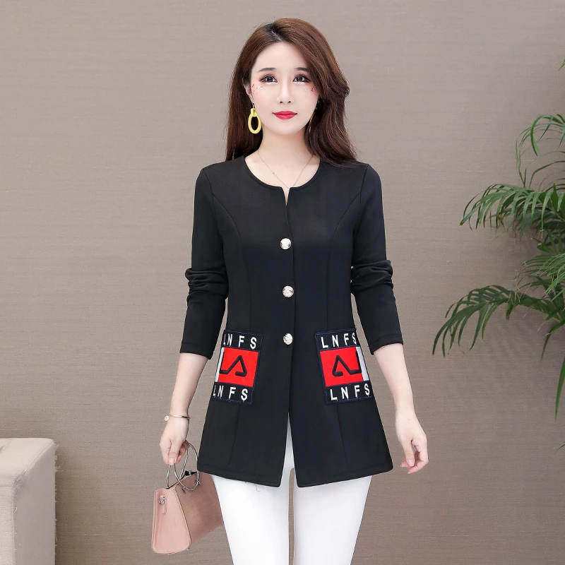 discounted  New Autumn Winter Womens Coats And Jackets Female Single Button Casual Suit Coat Ladies Solid Forma