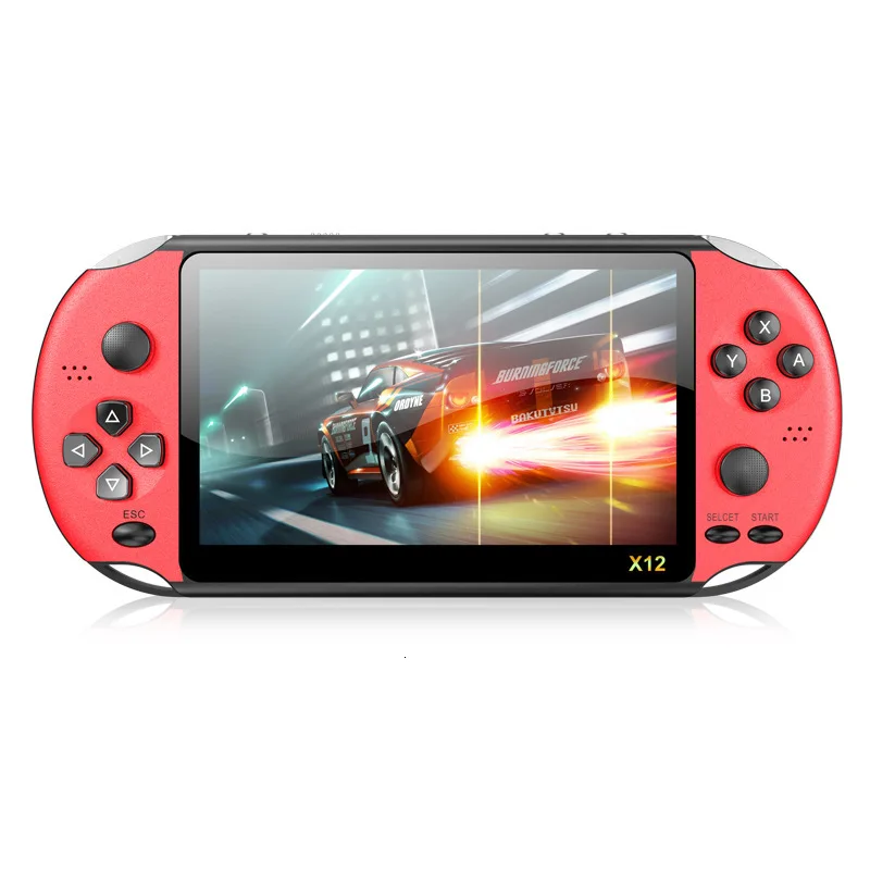 

X12 5.1 inch Handheld Game Video Player Game Consoles with Double Rocker Built-in 2500 Games Support TF Card