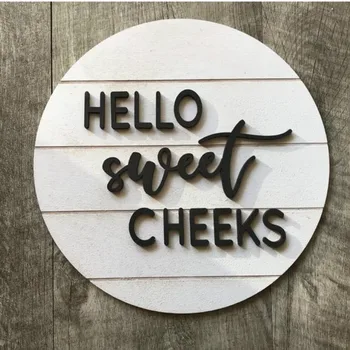 

Custom 3D Wooden Sign for Home Decor,Personalized Text Round Sign Style with Calligraphy, Housewarming Gift, Wedding Sign