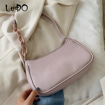 

LUCDO Small PU Leather Shoulder Crossbody Bags For Women 2020 New Chain Elegant Handbags Lady Travel Totes Hand Bag