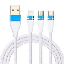 ^^Best Offers Nylon Braided Wire Line Type C Multi USB Cord 3 in 1 Charger Cable For Mobile Phone Data Cable Charging Adapter ^^Best Offers Nylon Braided Wire Line Type C Multi USB Cord 3 in 1 Charger Cable For Mobile Phone Data Cable Charging Adapter