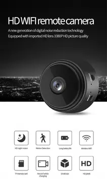 

1080P A9 Mini Full-HD Small Wifi Camera Wifi IP Mini Camera IR Night Vision Micro Camera Motion Detection Camera Support TF Card