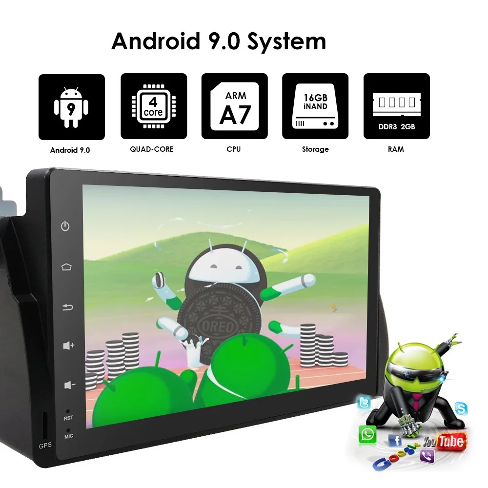 Cheap Android9.0 9Inch Car DVD For BMW E46/Rover Canbus Capacitive Screen Radio GPS Navigation Bluetooth 1080P 4G USB TPMS Map CAM SWC 10