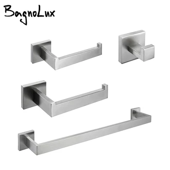 

Wholesale Brushed Gold Wall-mount Stainless Steel Clothes hook Toilet Paper Holder Towel Bar Hardware Bathroom Accessories