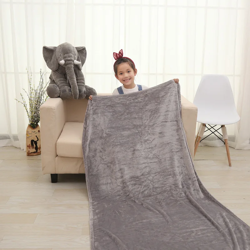 

Elephant Soft Plush Toy Doll Pillow Air Conditioner Blanket Dual Purpose Baby to Sleep with Comforter Toys