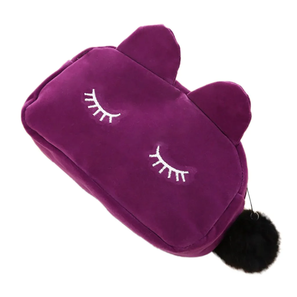 Sleeper# P501 Новая модная женская сумка с рисунком кота для девочек косметичка для макияжа чехол для телефона Милая