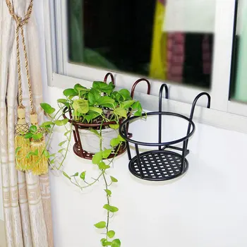 

Flowerpot Frame Creative Metal Garden Flower Stand Hanging Flower Pot Holder Beautiful Black Flower Pot Rack