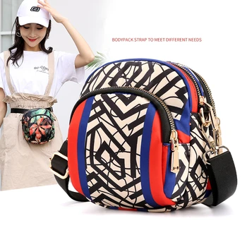 

2020 Fashion Mini Floral Shoulder Bag Woman Nylon Waterproof Zipper Soft Crossbody Versatile Purses And Handbags Bolsa Feminina