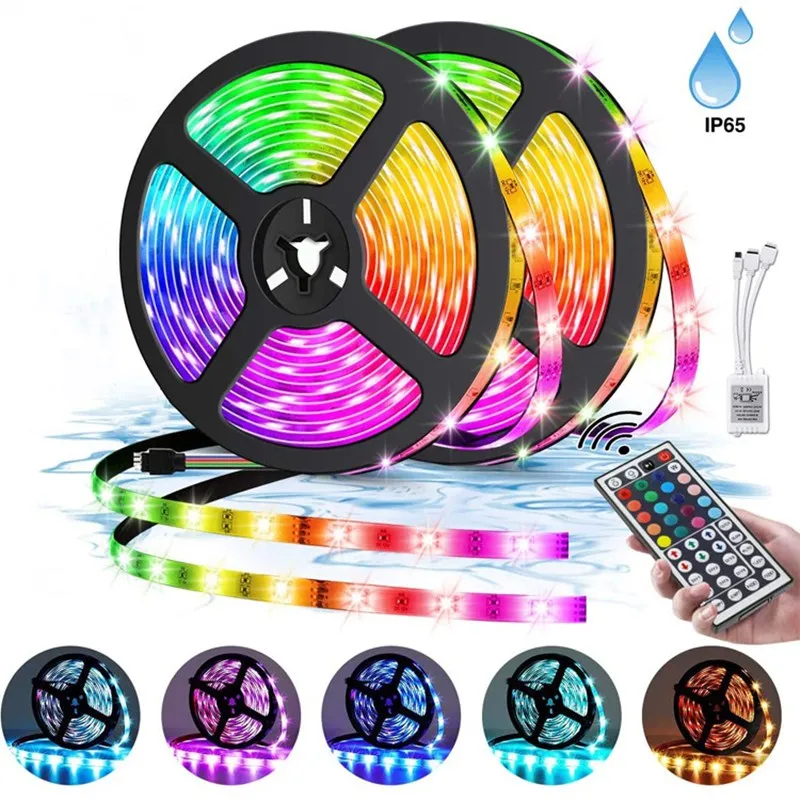 5 м 10 Светодиодная лента 5050 2835 IP20 IP65 RGB светильник Кая 12 В постоянного тока Диодная
