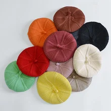 От 2 до 8 лет, осенне-зимние Детские береты, Детские Полосатые береты, зимняя теплая вязаная детская шапка, шапка, берет для мальчиков и девочек