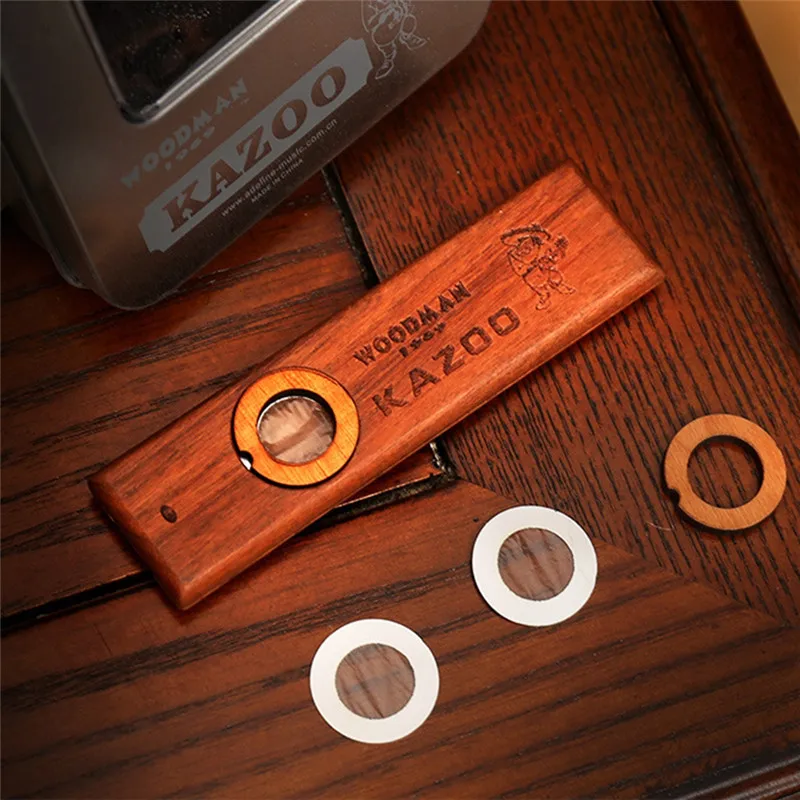 

Brown Wooden Kazoo Educational Instrument Accompaniment Aluminum Box Ukulele Jazz Drum Kit